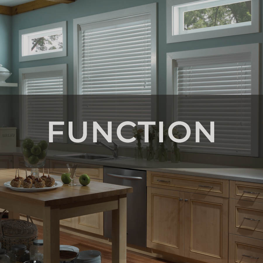 Functional custom blinds are available at the Moscow Building Supply home design center.